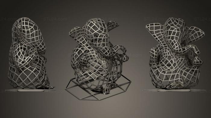 Polygonal figurines (Ganesh Ji Quad, STKP_0002) 3D models for cnc